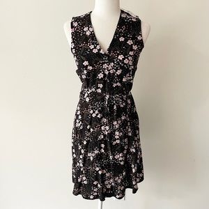 LOFT Outlet | Black/Pink Floral Sleeveless Wrap Dress *NWT*